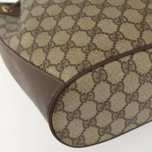 GUCCI GG Supreme Web Sherry Line Bag PVC Beige Gold 41 02 034 Auth BA8181 - Picture 2 of 15